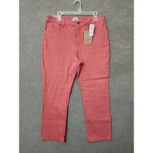 LL Bean True Shape Classic Jeans Womens 14 Mineral Red Straight Leg Stretch NEW